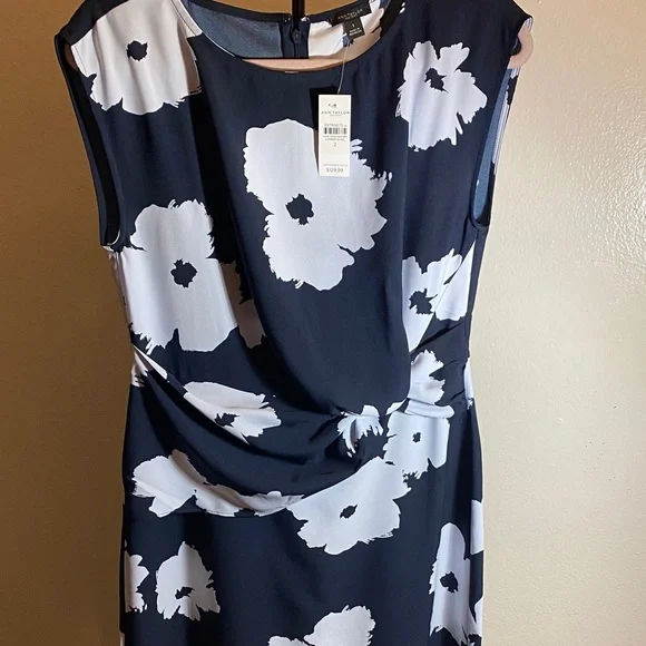 Ann Taylor Factory Navy and White Floral Midi Dress - Picture 4 of 6
